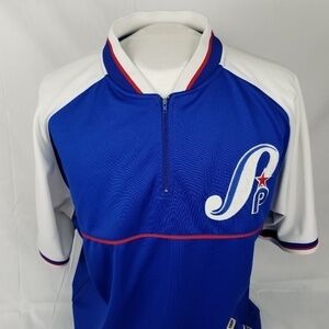 SOUTHPOLE- Vintage Athletic Jersey Mens XL All Players League 1/4 Zip Blue Y2K
